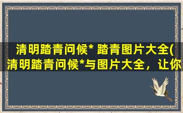 清明踏青问候* 踏青图片大全(清明踏青问候*与图片大全，让你看到不同的春天景色)